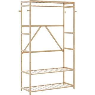 Tøjstativ Med Hylder 110X40X175 Cm Bambus - uden hjul / 110 cm