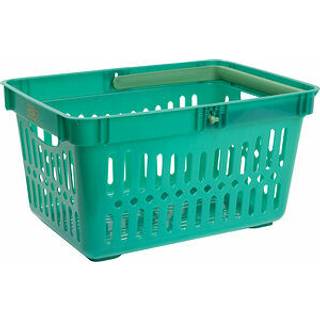 Indkøbskurv / opbevaringskurv i plast Nordiska Plast My Own ECO, ocean grøn/guld, 480 mm x 330 mm x 250 mm, 27 liter