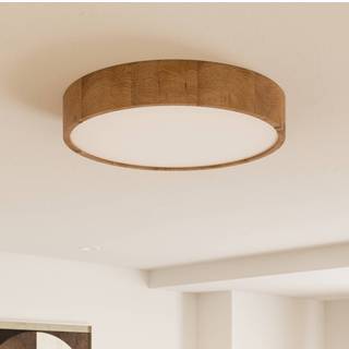 Envostar loftlampe Kerio, Ø 47 cm, naturligt egetræ