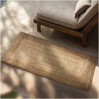 Håndvævet gulvtæppe Glim af jute, boho-stil - 60 x 110 cm