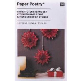 Paper Poetry Bastelset Papiertüten-Sterne Jolly Christmas klein - Rot
