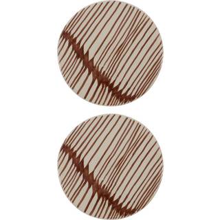 House Doctor 2 Stk Serveringsbræt Rund Diva Brun