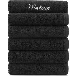 Arkwright Makeup Håndklæder - Pakke med 6 - Super Soft 100% Bomuld Blid og letvægt Lille Fingertip Powder Room Washcloths Guest Badeværelse Væsen