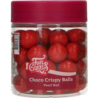 Crispy Chokoladekugler Pearl Red - 130g, FunCakes