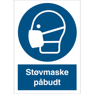 Støvmaske påbudt - Plast - 148 x 105 mm