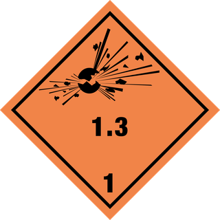 Explosives kl. 1.3 fareseddel - Magnetfolie - 250 x 250 mm