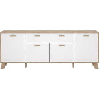 Ikast Skænk 4 låger + 1 skuffe - Jackson Hickory Hvid