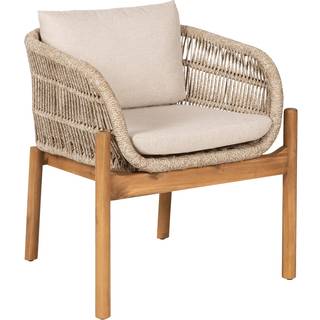 Terracina Spisebordsstol akacietræ med beige hynde