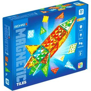 Geomag Magnetic Tiles - 32 magnetiske fliser til kreativt byggeri
