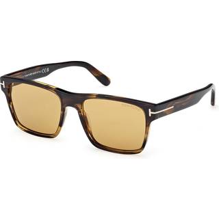 TOM FORD Mand FT1205 CALDER 56E Solbriller Acetat Havana Brun Firkantet Normal
