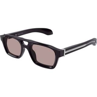 Alexander McQueen Mand AM0505S 004 Solbriller Acetat Violet Brun Pilot