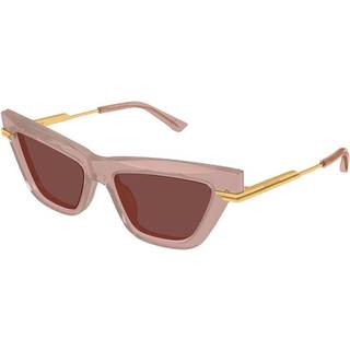 Bottega Veneta Kvinde Bottega Veneta BV1241S 006 Solbriller Acetat Rød Brun Cat Eye