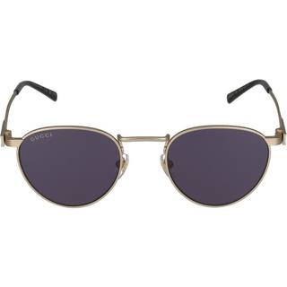 Gucci Mand GG1875S 003 Solbriller Metal Guld Grå Rund