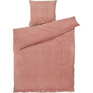 Juna Bæk & Bølge Sengesæt 150x210 + 50x60 Cm t / Gult - Sengetøj Økologisk Bomuld Rød - 646615