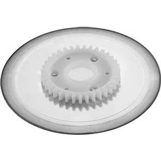 Glat, rundt blad til skinke/pølser, med hvidt gear, rustfrit stål - Ri