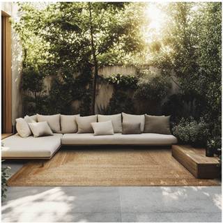 Håndvævet gulvtæppe Glim af jute, boho-stil - 200 x 290 cm