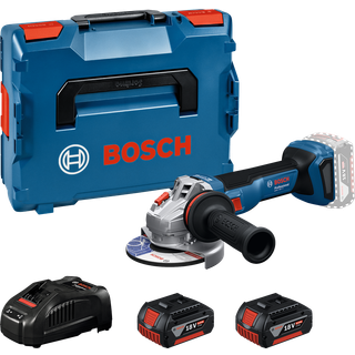 Bosch Professional GWS 18V-11 125 mm Vinkelsliber med 2 stk. 5,0Ah batteri, hurtiglader og L-BOXX 136