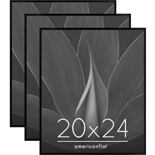 AmericanFlat 20x24 Billedramme med poleret frontcover - S?t med 3 - Slide -in fotoramme med opbygget st?bning - Fusionssamling - Billedramme til