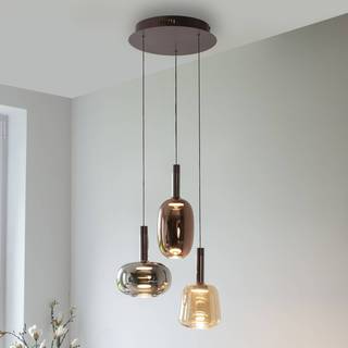 Paul Neuhaus Glas hængelampe Irides, dæmpbar, Multifarvet, Stue/spisestue, Glas, Moderne