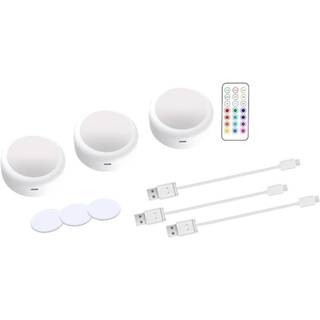 Genopladelige LED-spots 13 RGB farver 3-pak