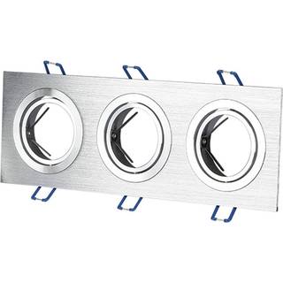 3xGU10 Lampe - Kvadratisk, Aluminium Børstet