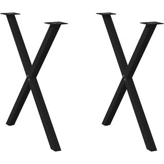 spisebordsben X-formet 2 stk. sort 80x(72-73) cm stål