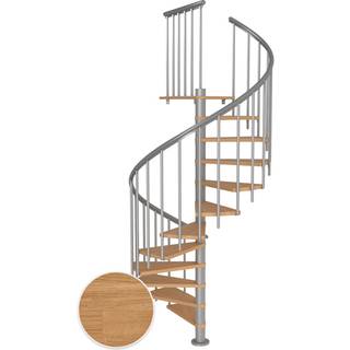 DOLLE Montreal CLASSIC 3 spindeltrappe, Ø160 cm, pearl grey/olieret eg - 13 trin