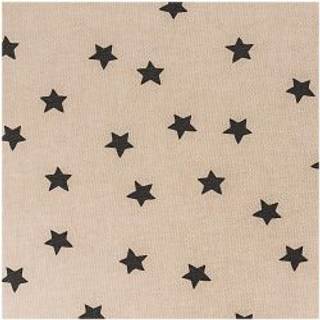 Stoff Sterne natur-schwarz 50x140cm - Natur, Schwarz