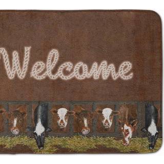 """" Caroline's Treasures Welcome Cows Floor Mat 19 """" """" X 27 """" """" Multicolor """"
