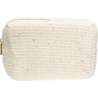 DARK Tweed Make-Up Pouch Small Off White With Gold