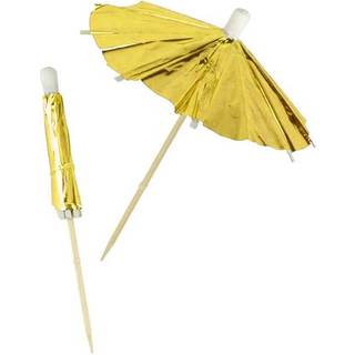 Drinksparasol, guld folie