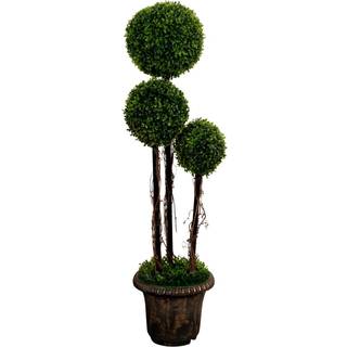 Kunstig buksbom - Højde 120 cm - Formklippet runde og med flotte blade - Kunstig plante