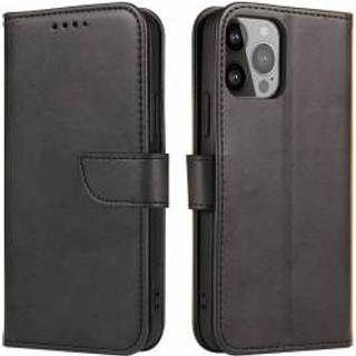 Elegant bookcase cover med klap og kickstand til iPhone 13 sort
