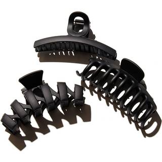 Medium Claw Hair Clips, 3-Pack, Black