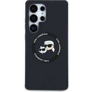 Samsung Galaxy S25 Ultra Karl Lagerfeld Double Heads Flydende Silikone MagSafe Cover - sort