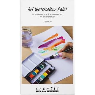 Art Akvarelfarver ½-pan - 12 Ass. Farver til Maleri