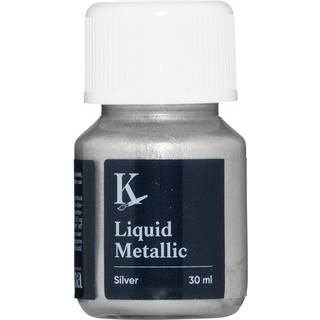 Kreatima Liquid Metallic 30 ml, vandbaseret metallicfarve – Sølv