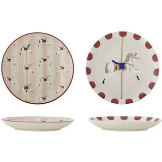 Bloomingville Merry-go-round tallerken Ø16 cm 2 dele Beige-rød