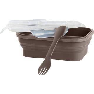 Madkasse silikone brun med låg