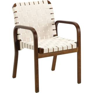 Artek Armchair 45 Armstol Mørk Bejdset / t Vævet Bånd - Stole Birk Hvid - 28202652