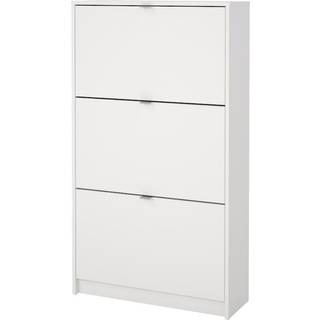 Skoskab 3 klaplåger med 2 rum - Hvid