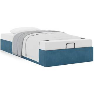 osmannisk sengeramme uden madras 100x200 cm fløjl mørkeblå