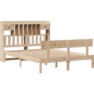 Seng Med Reol Uden Madras Massivt Fyrretræ - Naturfarvet / 140 x 190 cm