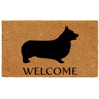 Calloway Mills AZ105612436 Pembroke Welsh Corgi Doormat 24 """" X 36 """" Naturlig/sort