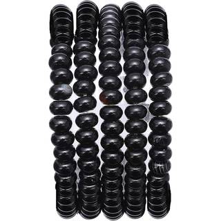 BEADIA Natural Black Agat Stone Rondelle 4x6 mm Lse semi-delstensperler til smykkefremstilling 38 cm