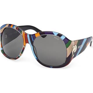 Emilio Pucci Kvinde EP0233 99A Solbriller Acetat Fantasi Røg Geometrisk Normal