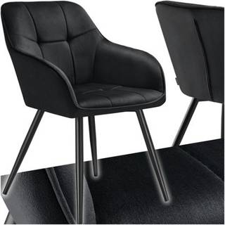 Stol Marilyn, velour, quiltet - sort/sort,pr. stk.