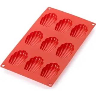 Lékué Madeleines silikoneform 9 huller, rød