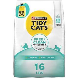 Purina Tidy Cats Clumping Cat Litter Odor Control Free and Clean Unscented Multi Cat Litter - 16 Lb. Bag