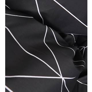 Dobbelt sengetøj 200x220 cm - 100% Blødt bomuldssatin - Graphic Harlekin black - By Night - Mønstret sengesæt